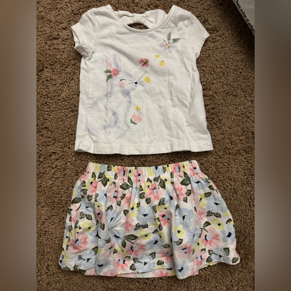 Carter's White and Floral Baby Outfit